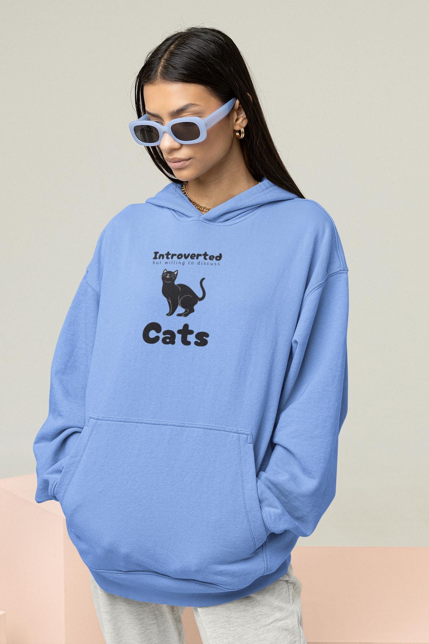Funny Cat Hoodie - Introverted Cat Lover Sweatshirt