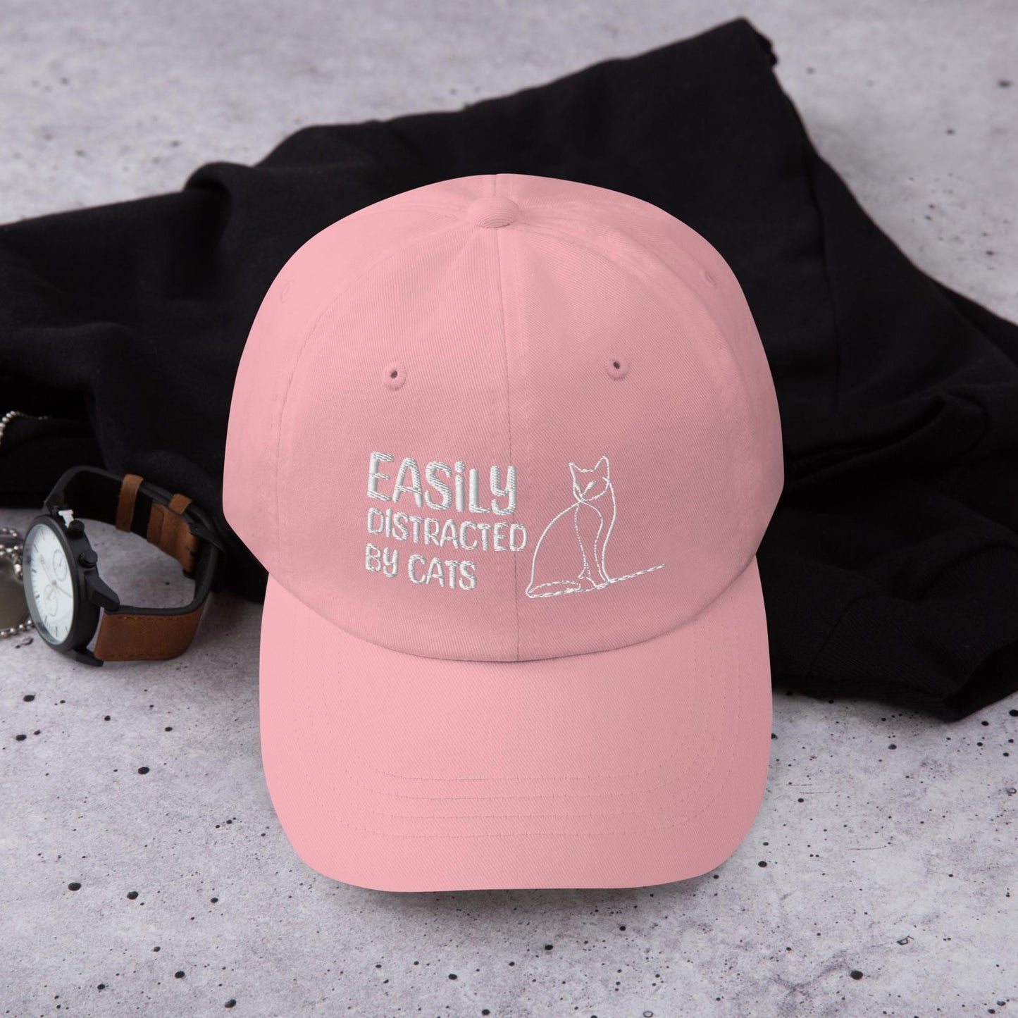 Embroidered Cat Lover Hat - Funny Adjustable Dad Hat for Cat Parents