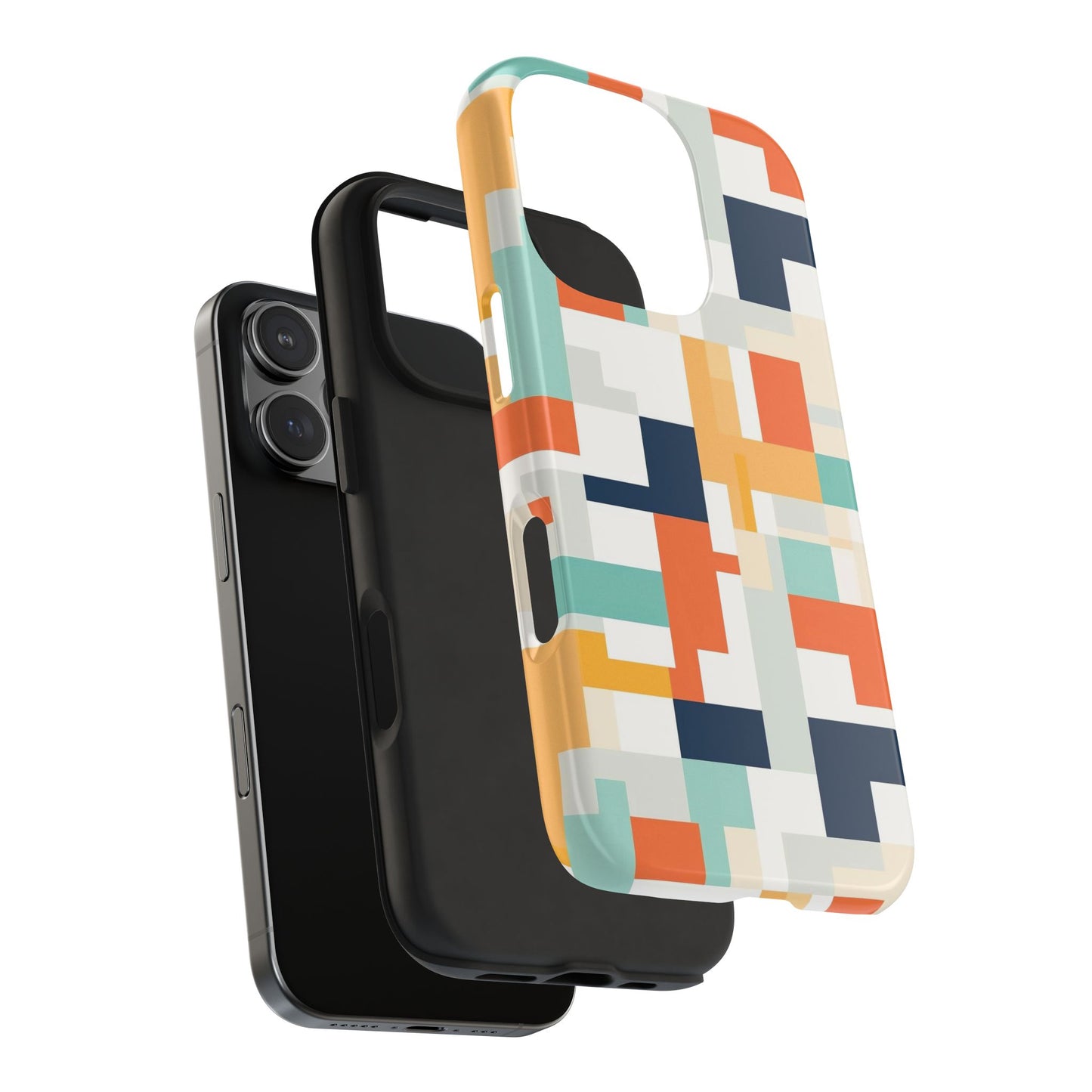 Abstract Geometric iPhone 16 Case – Modern Color Block Design for iPhone 16, 16 Pro, 16 Pro Max & 16 Plus
