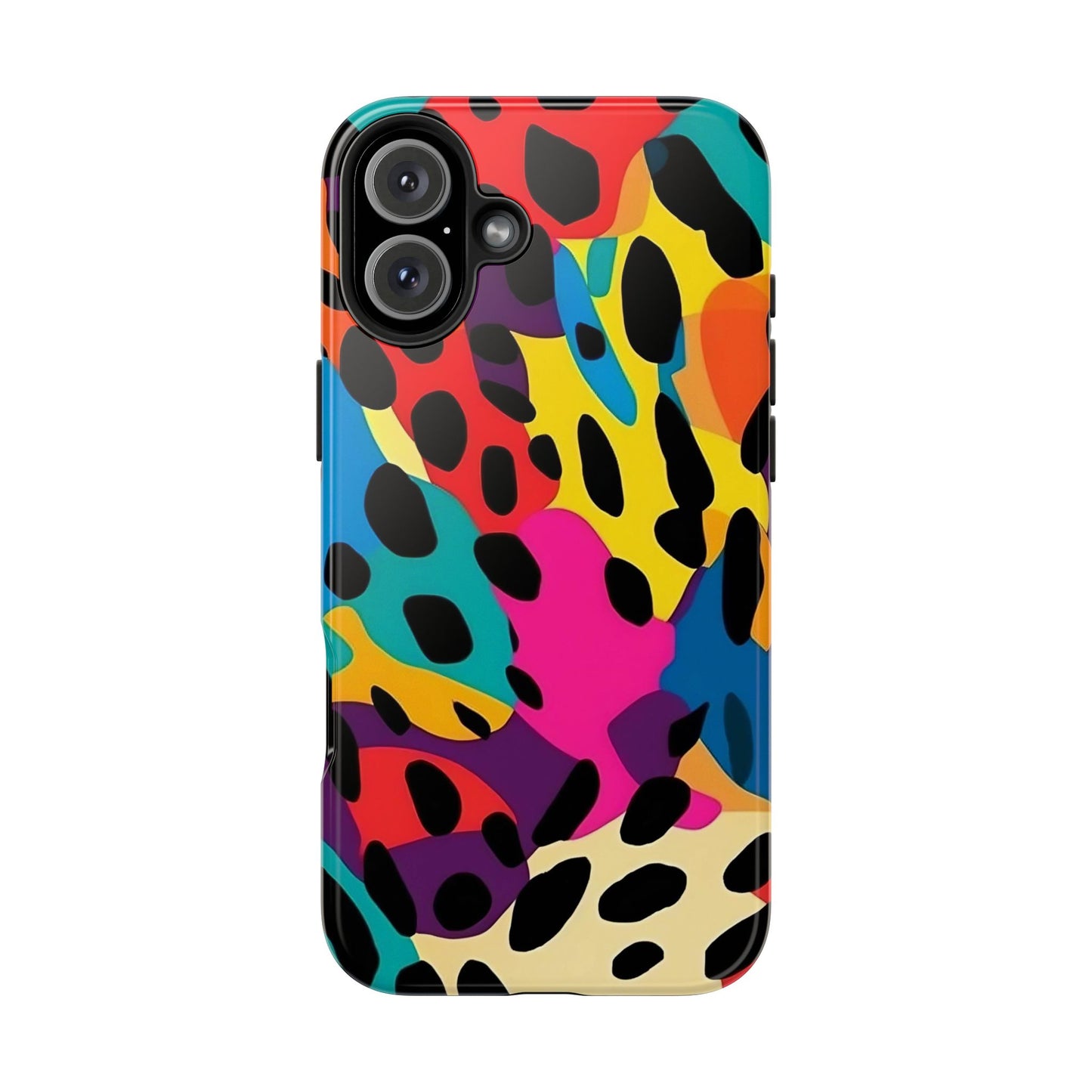 Colorful Abstract Leopard iPhone 16 Case – Vibrant Animal Print for iPhone 16, 16 Pro, 16 Pro Max & 16 Plus