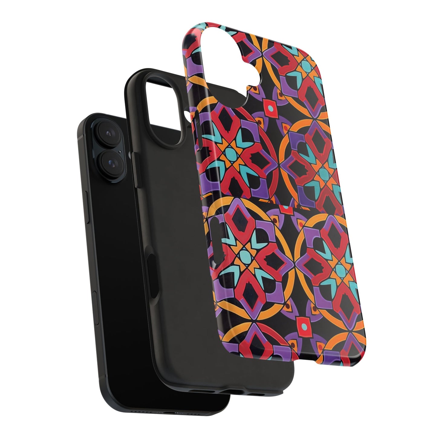 Colorful Tile iPhone 16 Case – Vibrant Boho Geometric Pattern for iPhone 16, 16 Pro, 16 Pro Max & 16 Plus