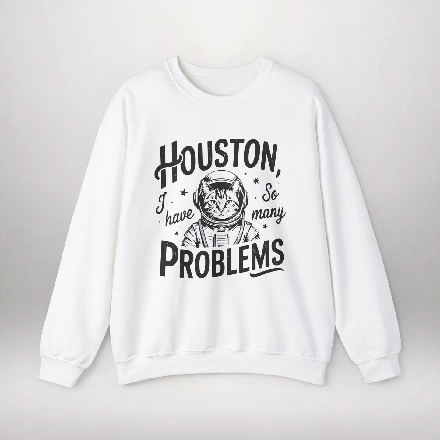 Cat Sweatshirt, Funny Cat Sweatshirt, Astronaut Cat Crewneck, Space Cat Sweater, Science Fiction Shirt, Cute Cat Graphic, Cozy Sweatshirt