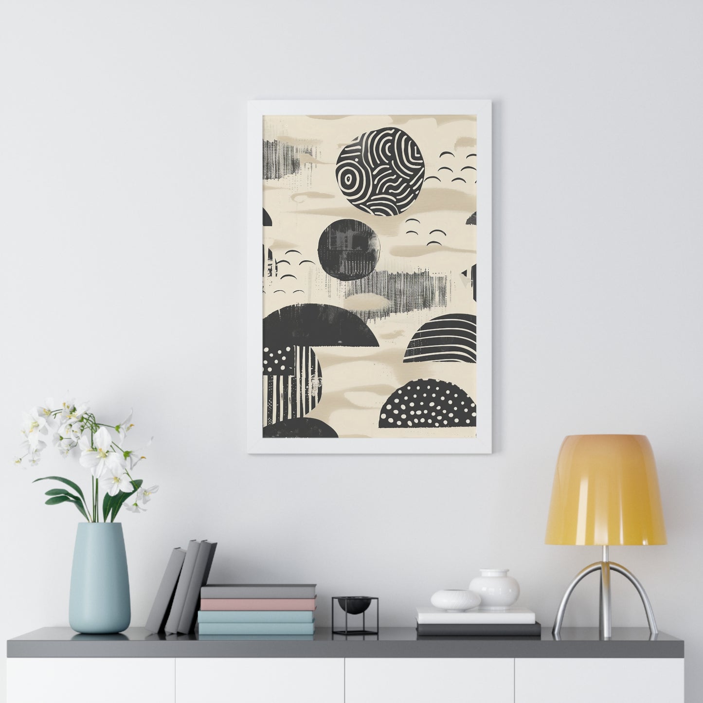 Abstract Geometric Framed Vertical Poster - Modern Wall Art for Home Decor