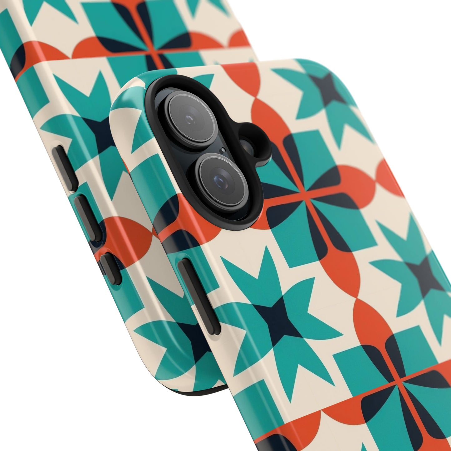 Retro Tile iPhone 16 Case – Bold Mid-Century Geometric Design for iPhone 16, 16 Pro, 16 Pro Max & 16 Plus