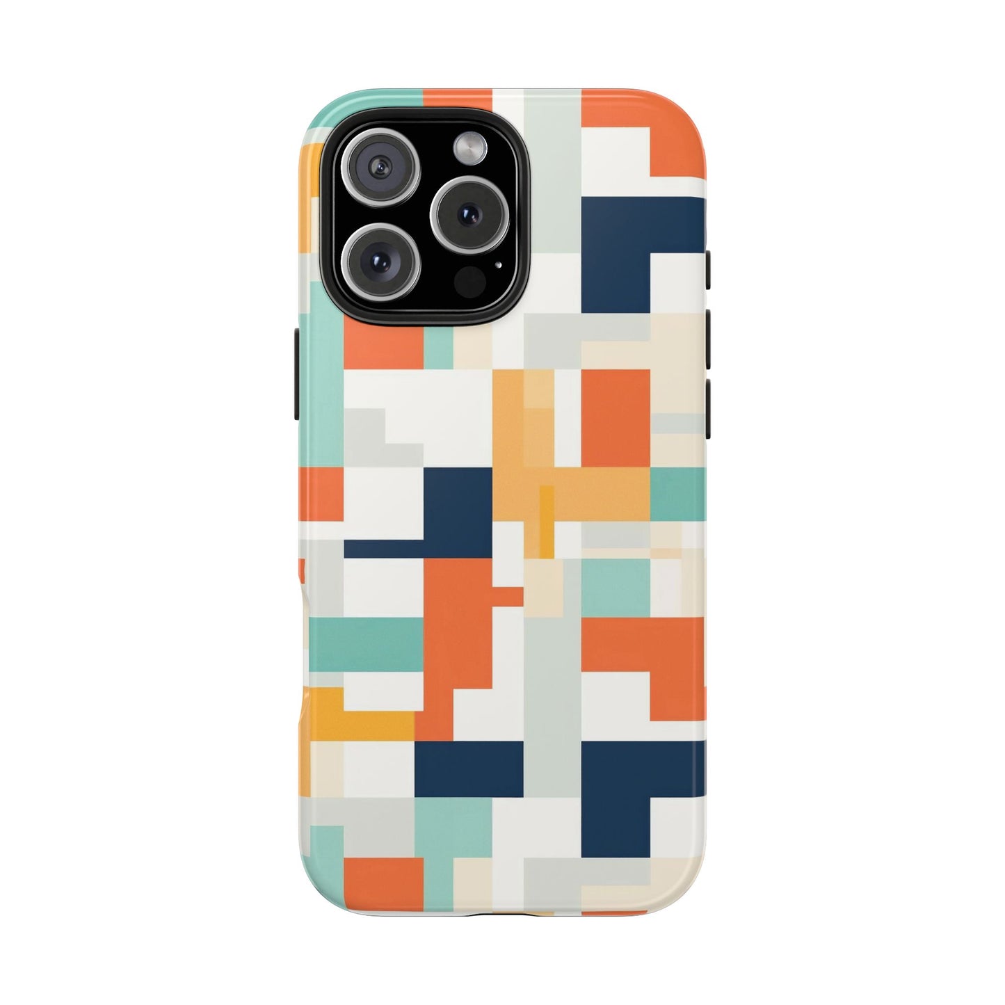 Abstract Geometric iPhone 16 Case – Modern Color Block Design for iPhone 16, 16 Pro, 16 Pro Max & 16 Plus