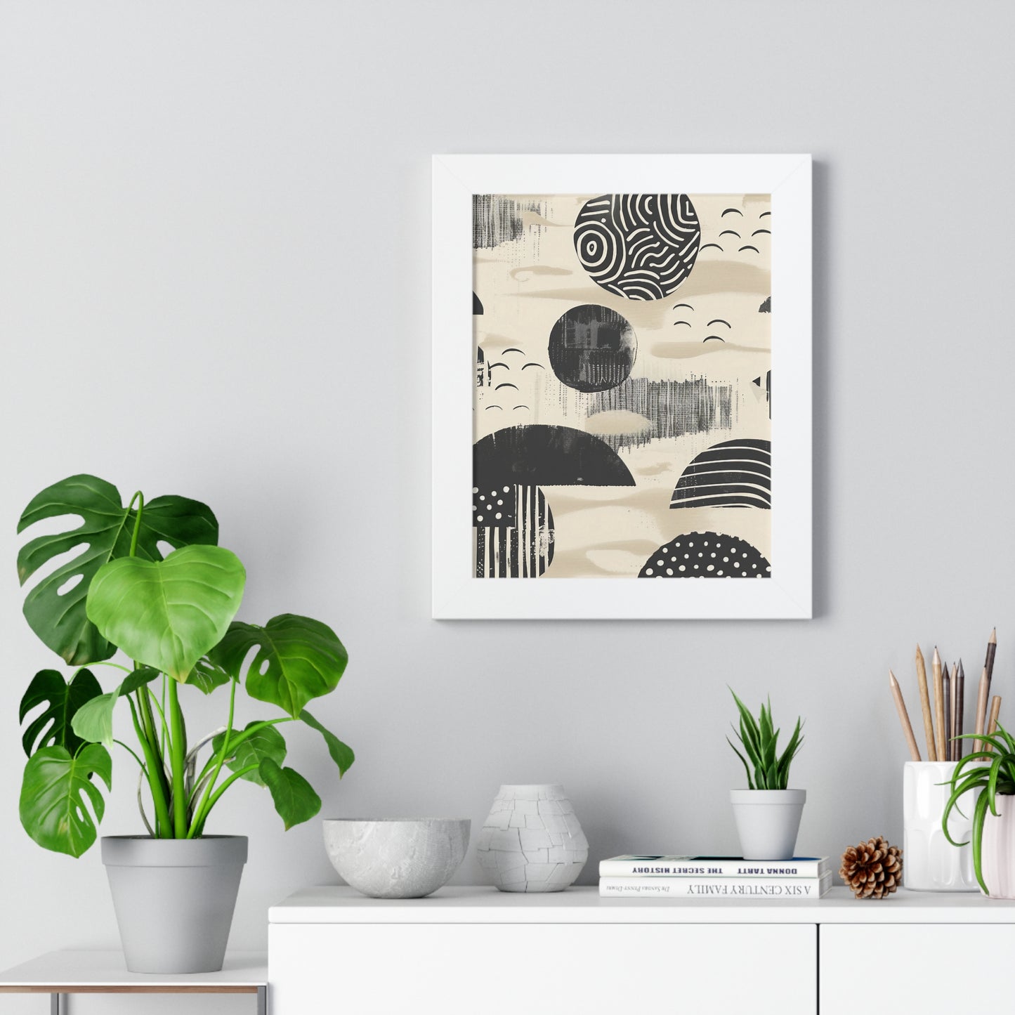 Abstract Geometric Framed Vertical Poster - Modern Wall Art for Home Decor