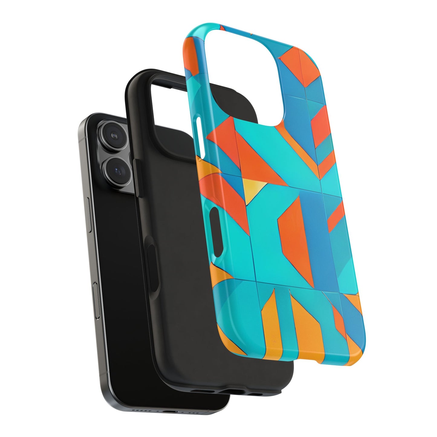 Modern Geometric iPhone 16 Case – Bold Abstract Tile Design for iPhone 16, 16 Pro, 16 Pro Max & 16 Plus