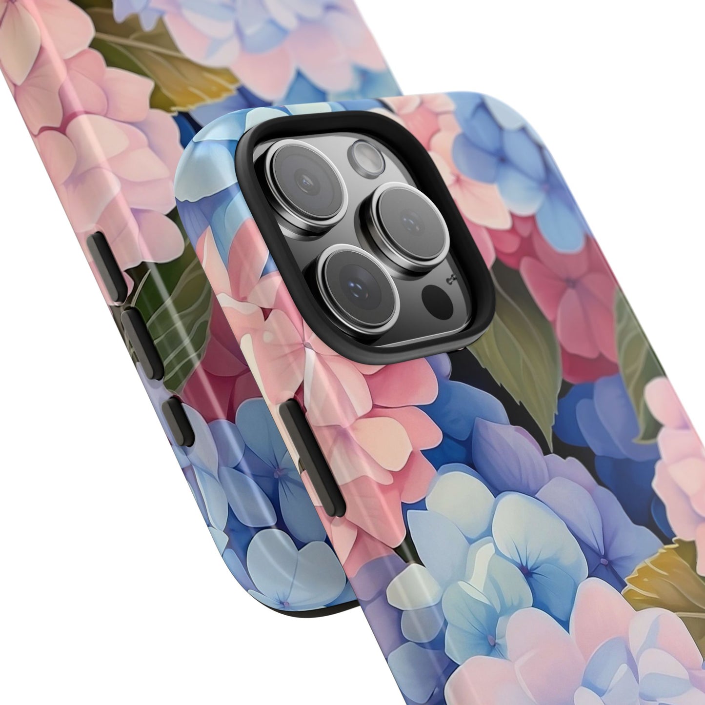 Hydrangea Floral iPhone 16 Case – Soft Pastel Botanical Design for iPhone 16, 16 Pro, 16 Pro Max & 16 Plus