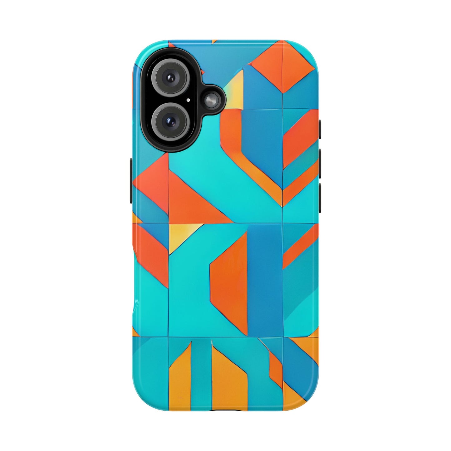 Modern Geometric iPhone 16 Case – Bold Abstract Tile Design for iPhone 16, 16 Pro, 16 Pro Max & 16 Plus