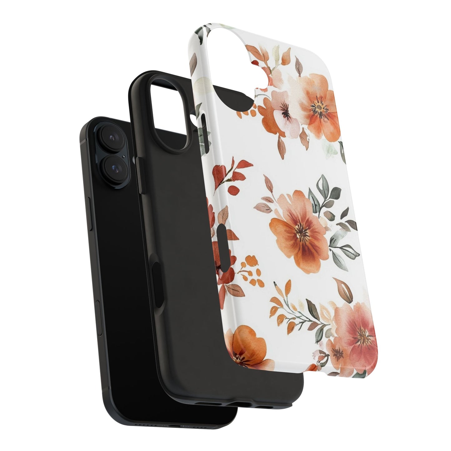 Watercolor Floral iPhone 16 Case – Warm Autumn Botanical Design for iPhone 16, 16 Pro, 16 Pro Max & 16 Plus