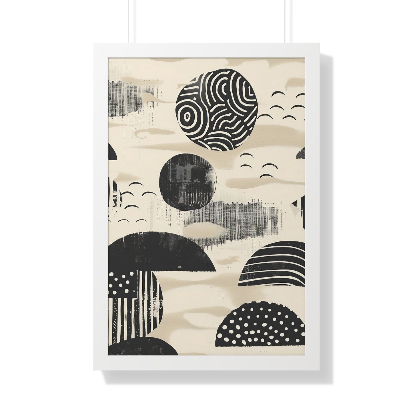 Abstract Geometric Framed Vertical Poster - Modern Wall Art for Home Decor