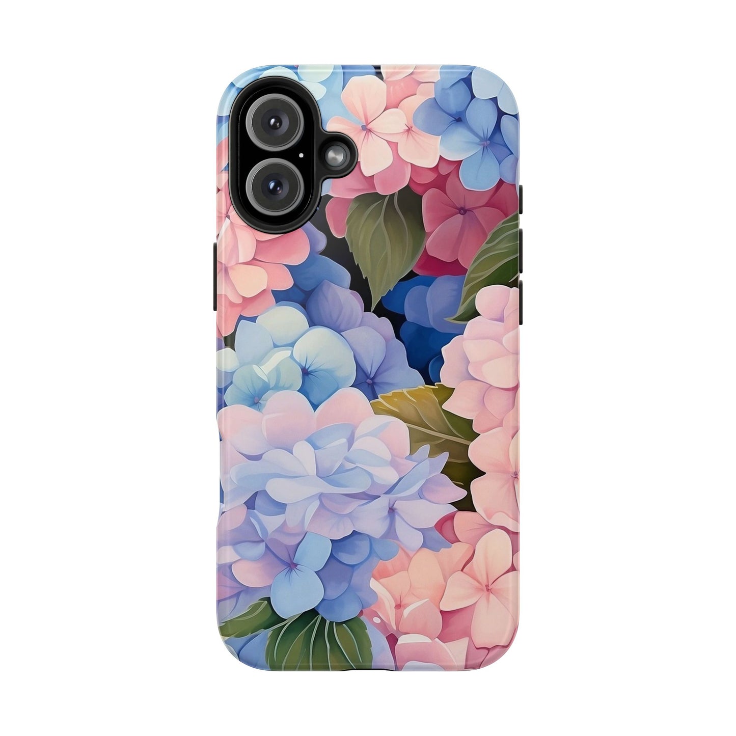 Hydrangea Floral iPhone 16 Case – Soft Pastel Botanical Design for iPhone 16, 16 Pro, 16 Pro Max & 16 Plus