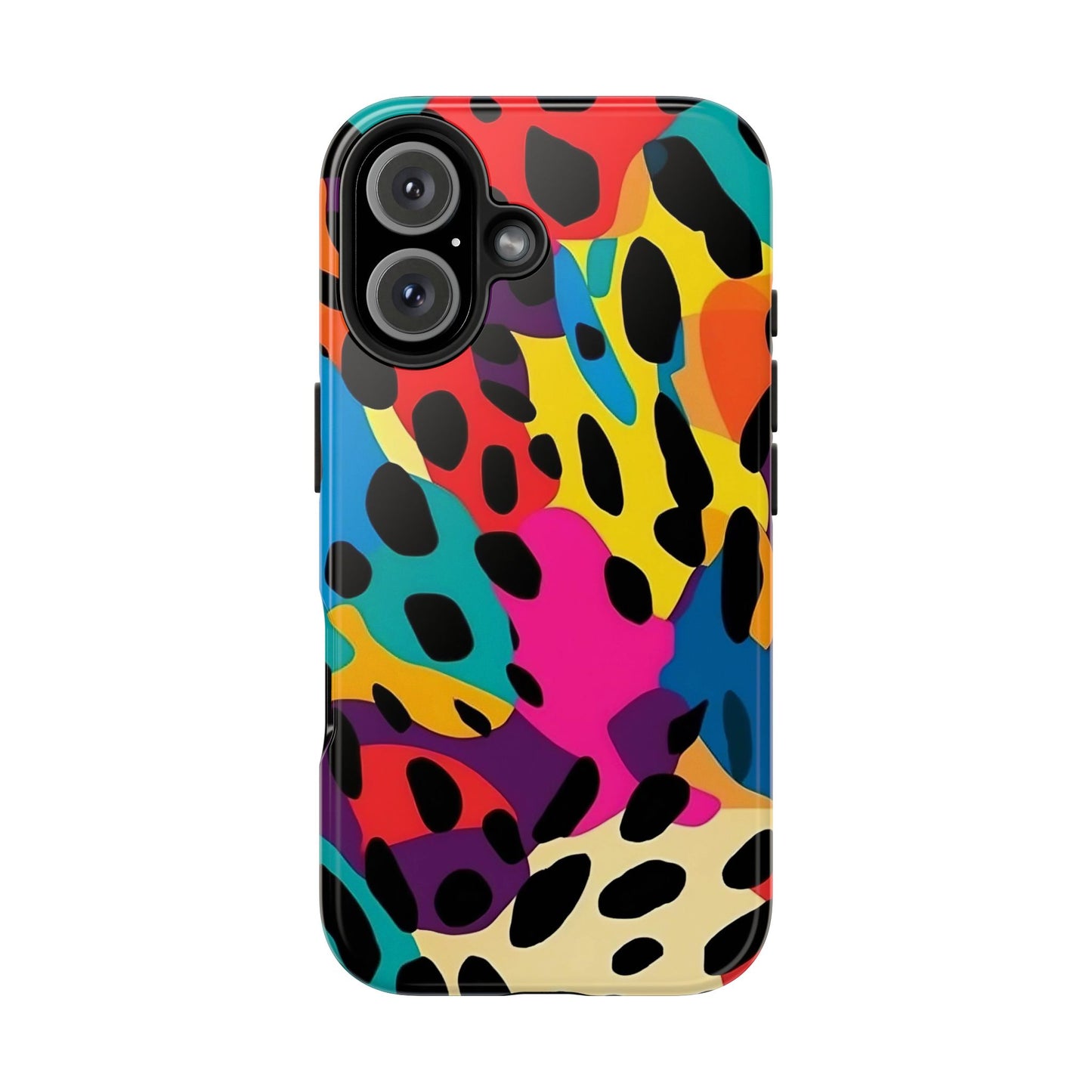 Colorful Abstract Leopard iPhone 16 Case – Vibrant Animal Print for iPhone 16, 16 Pro, 16 Pro Max & 16 Plus