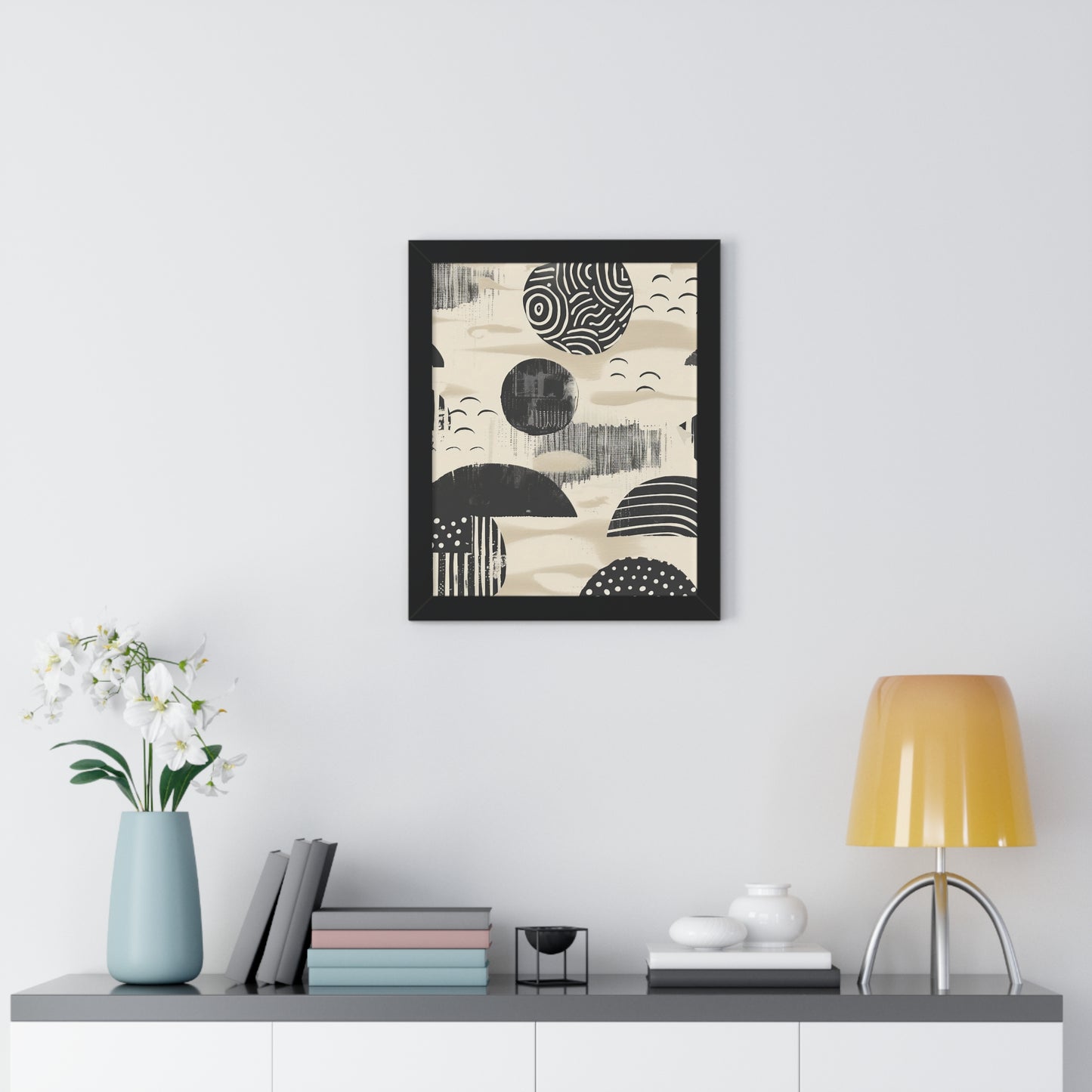 Abstract Geometric Framed Vertical Poster - Modern Wall Art for Home Decor