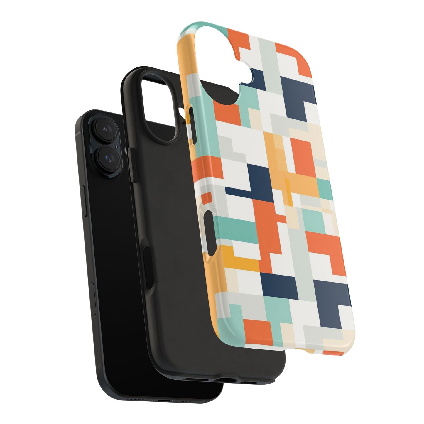 Abstract Geometric iPhone 16 Case – Modern Color Block Design for iPhone 16, 16 Pro, 16 Pro Max & 16 Plus