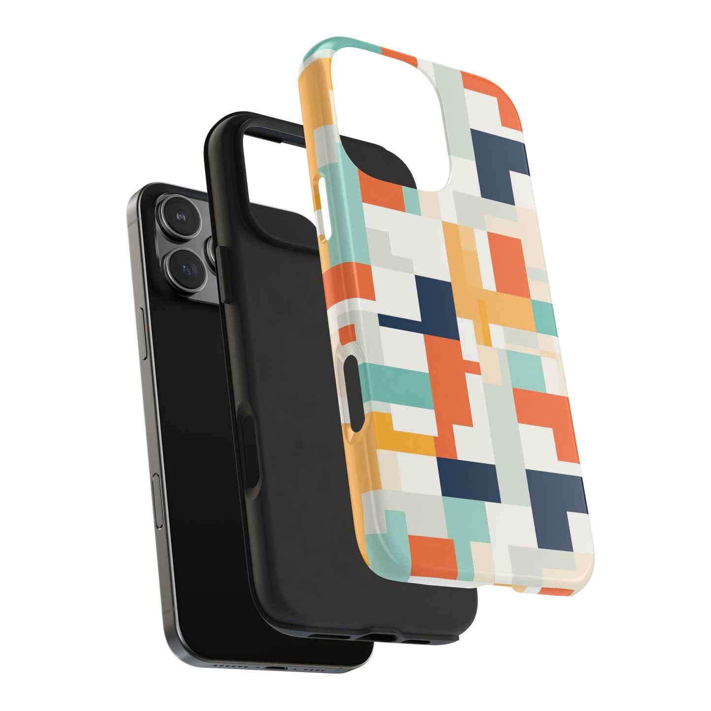Abstract Geometric iPhone 16 Case – Modern Color Block Design for iPhone 16, 16 Pro, 16 Pro Max & 16 Plus