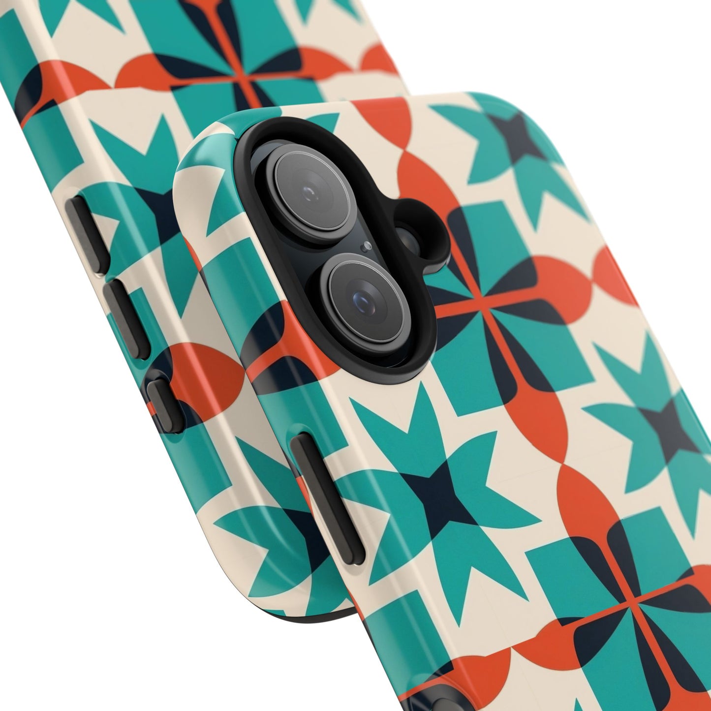 Retro Tile iPhone 16 Case – Bold Mid-Century Geometric Design for iPhone 16, 16 Pro, 16 Pro Max & 16 Plus