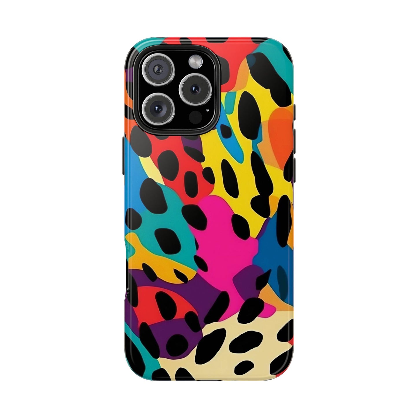 Colorful Abstract Leopard iPhone 16 Case – Vibrant Animal Print for iPhone 16, 16 Pro, 16 Pro Max & 16 Plus