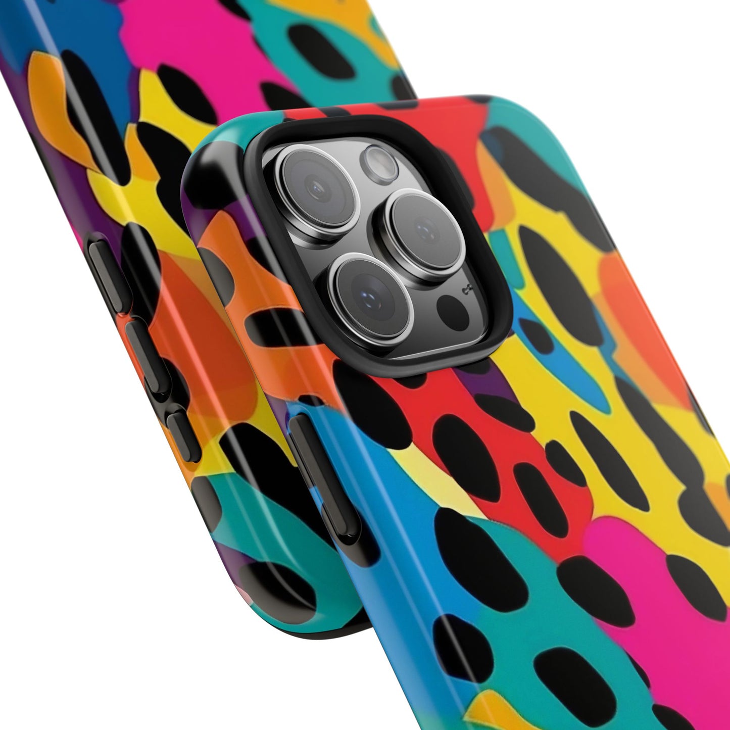 Colorful Abstract Leopard iPhone 16 Case – Vibrant Animal Print for iPhone 16, 16 Pro, 16 Pro Max & 16 Plus