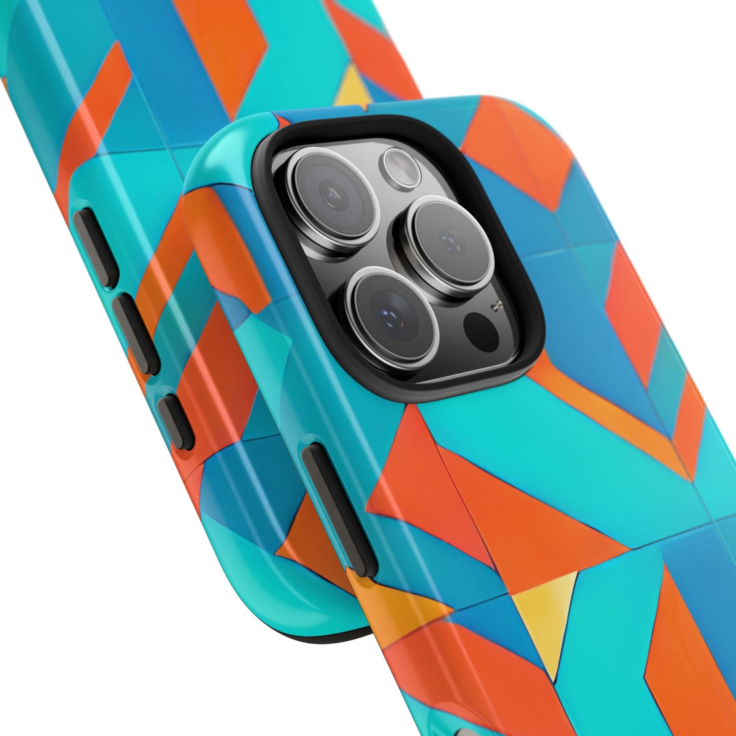 Modern Geometric iPhone 16 Case – Bold Abstract Tile Design for iPhone 16, 16 Pro, 16 Pro Max & 16 Plus