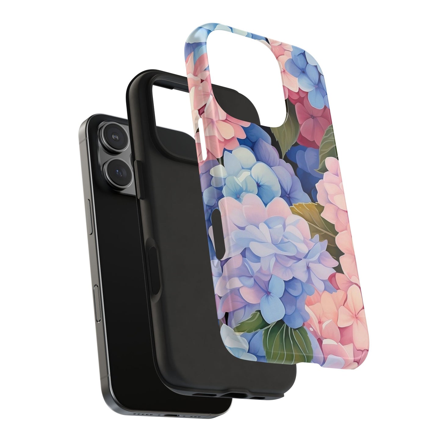 Hydrangea Floral iPhone 16 Case – Soft Pastel Botanical Design for iPhone 16, 16 Pro, 16 Pro Max & 16 Plus