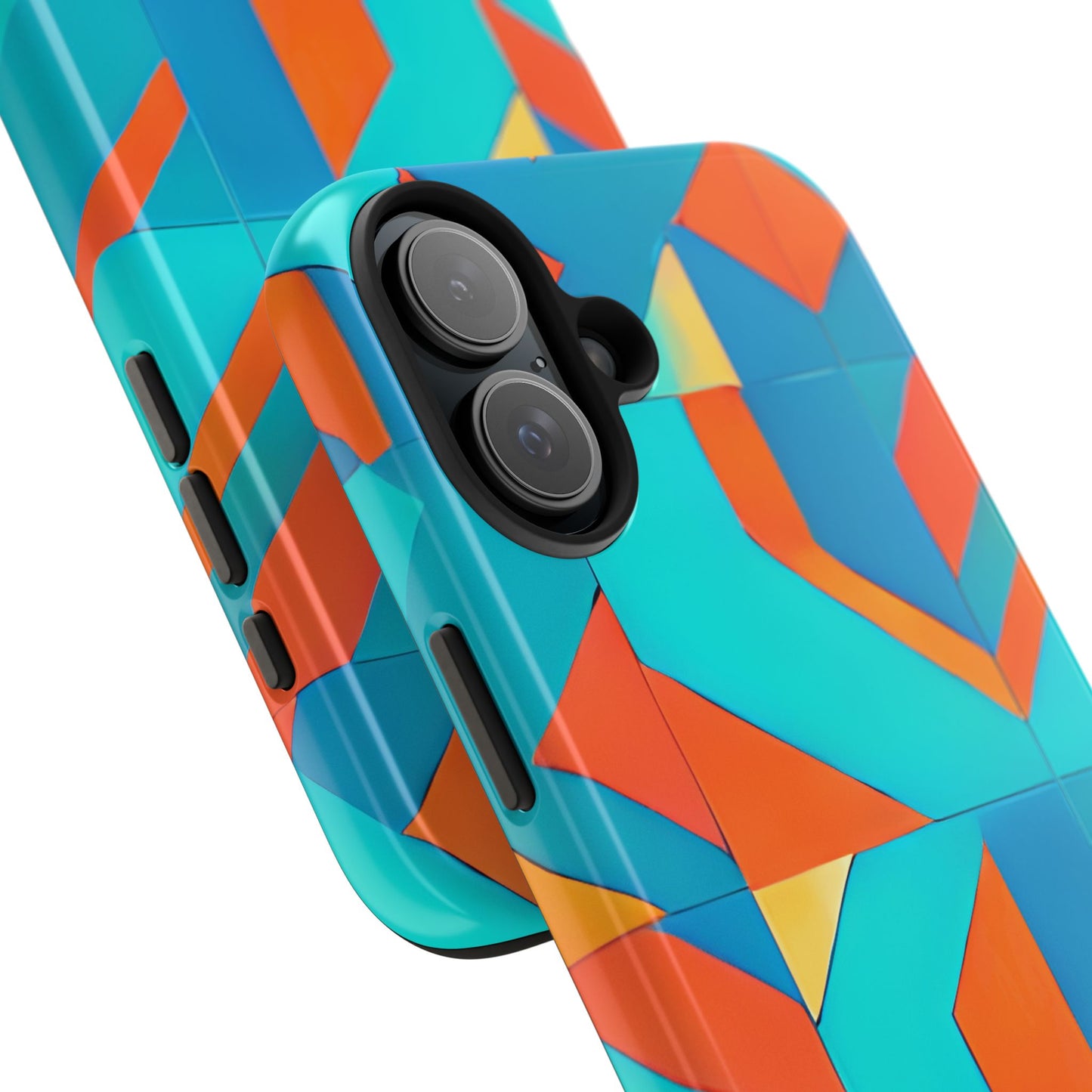 Modern Geometric iPhone 16 Case – Bold Abstract Tile Design for iPhone 16, 16 Pro, 16 Pro Max & 16 Plus