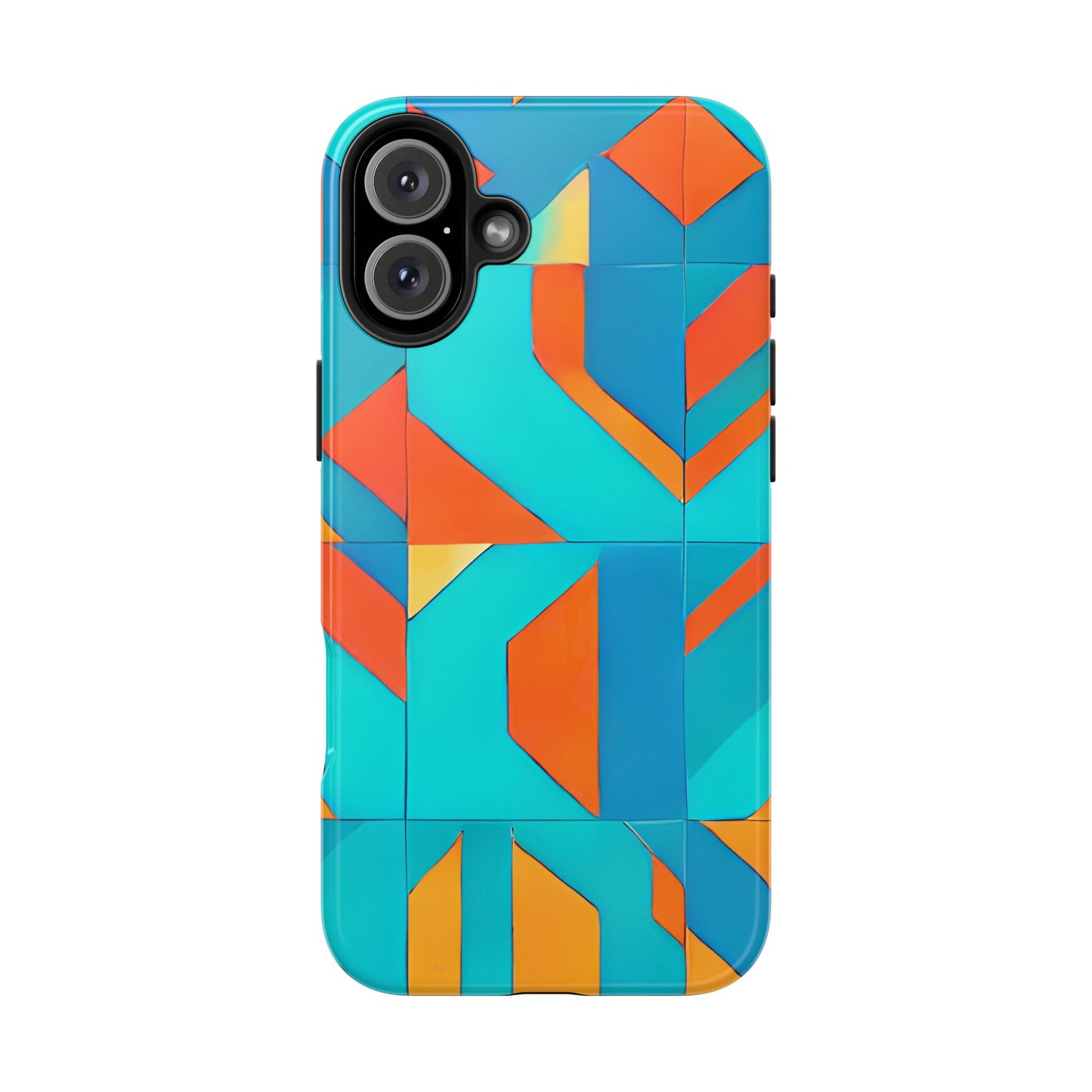 Modern Geometric iPhone 16 Case – Bold Abstract Tile Design for iPhone 16, 16 Pro, 16 Pro Max & 16 Plus