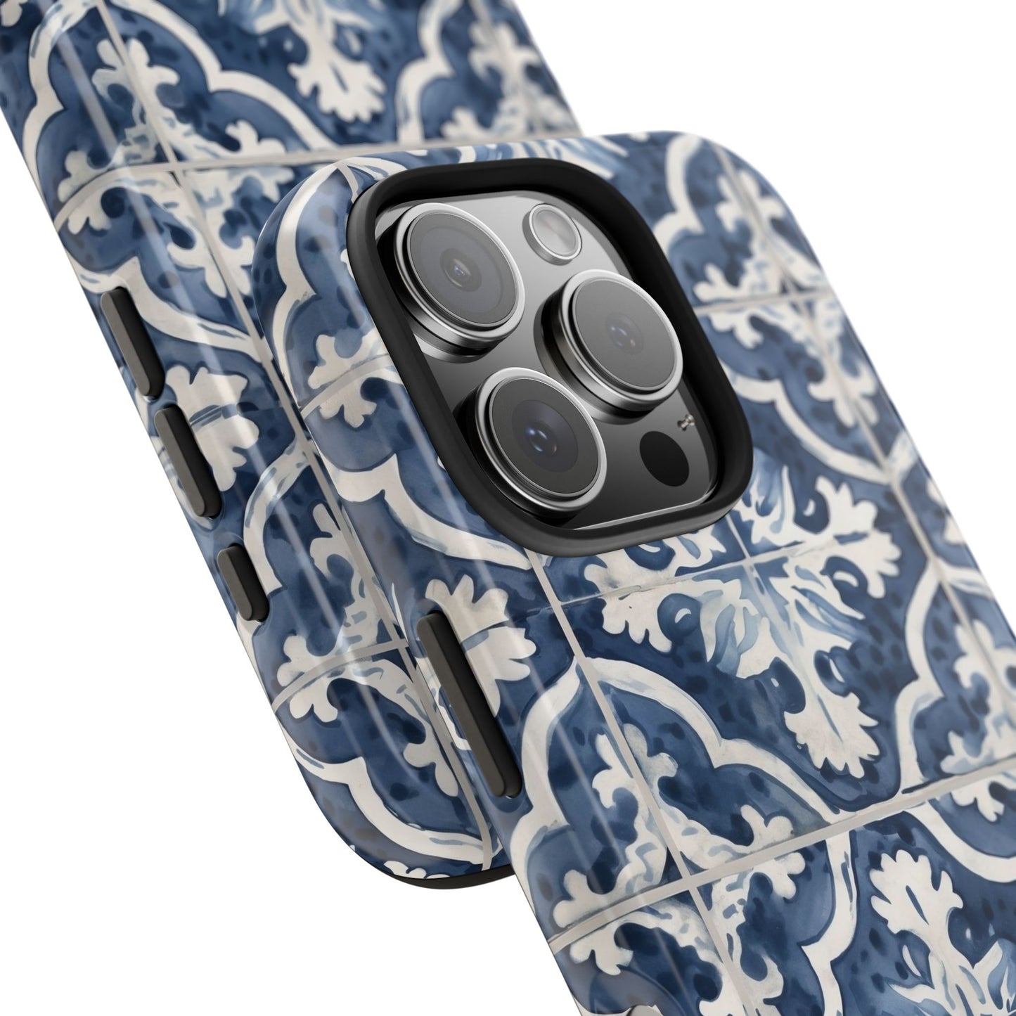 Blue Tile iPhone 16 Case – Elegant Moroccan Mediterranean Design for iPhone 16, 16 Pro, 16 Pro Max & 16 Plus