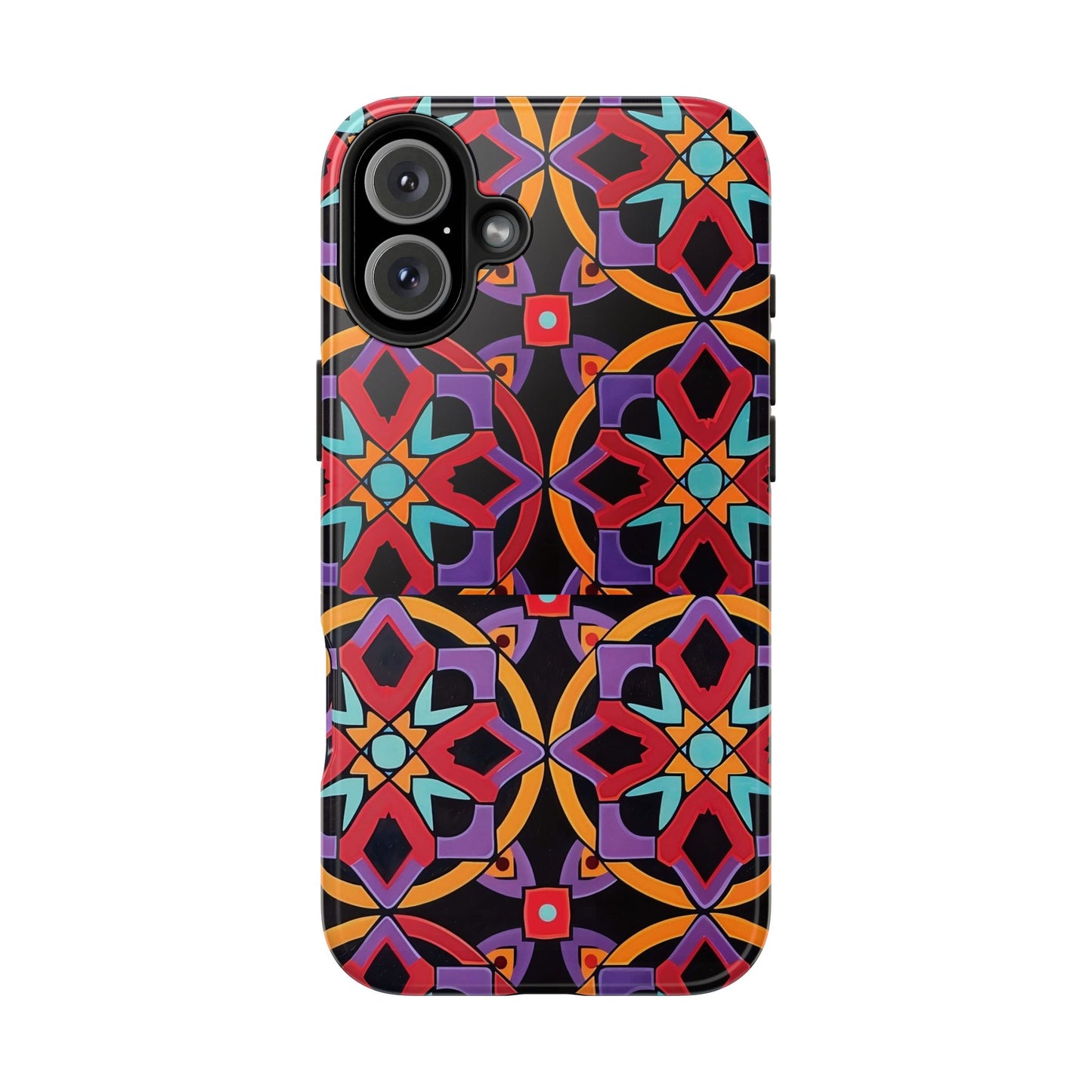 Colorful Tile iPhone 16 Case – Vibrant Boho Geometric Pattern for iPhone 16, 16 Pro, 16 Pro Max & 16 Plus
