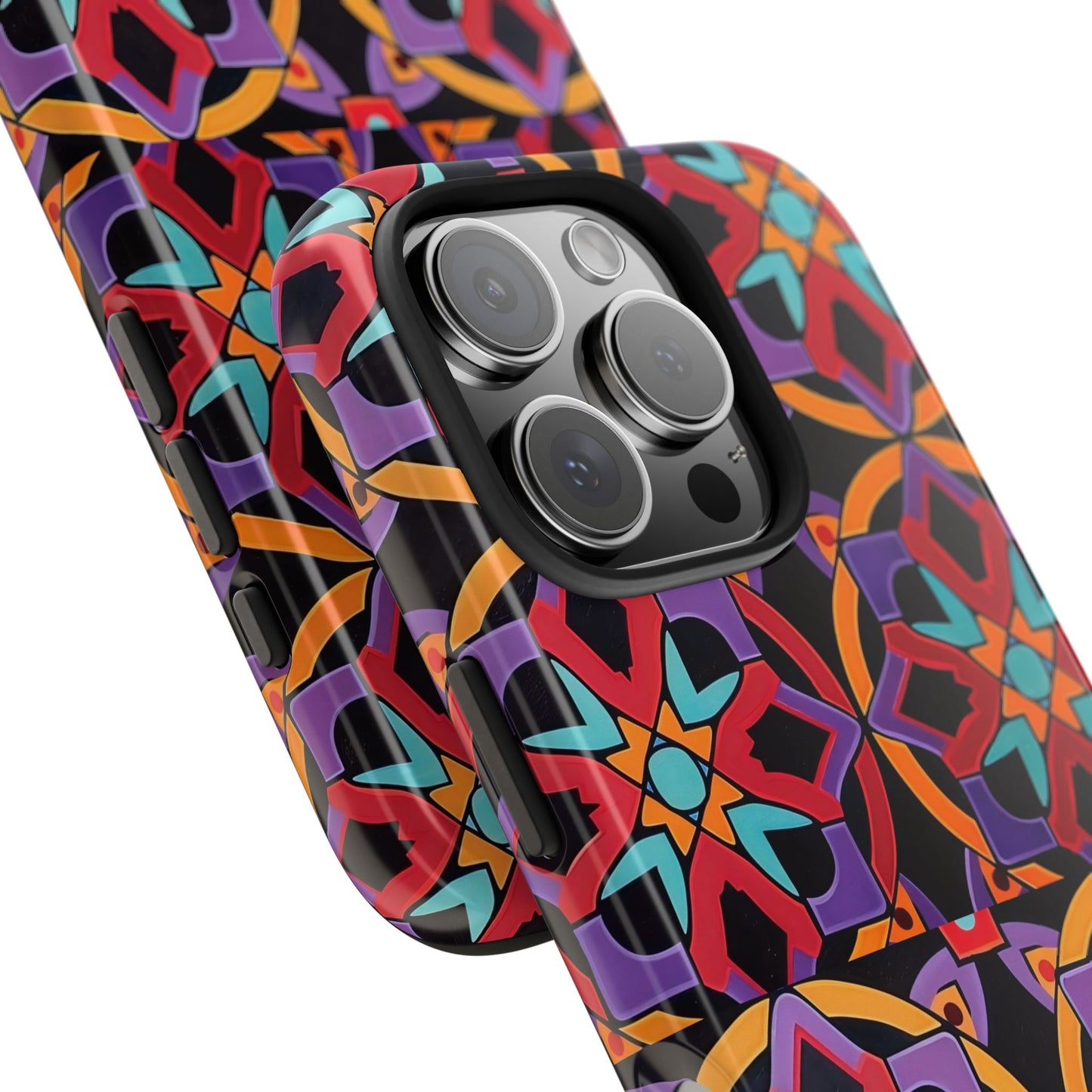 Colorful Tile iPhone 16 Case – Vibrant Boho Geometric Pattern for iPhone 16, 16 Pro, 16 Pro Max & 16 Plus