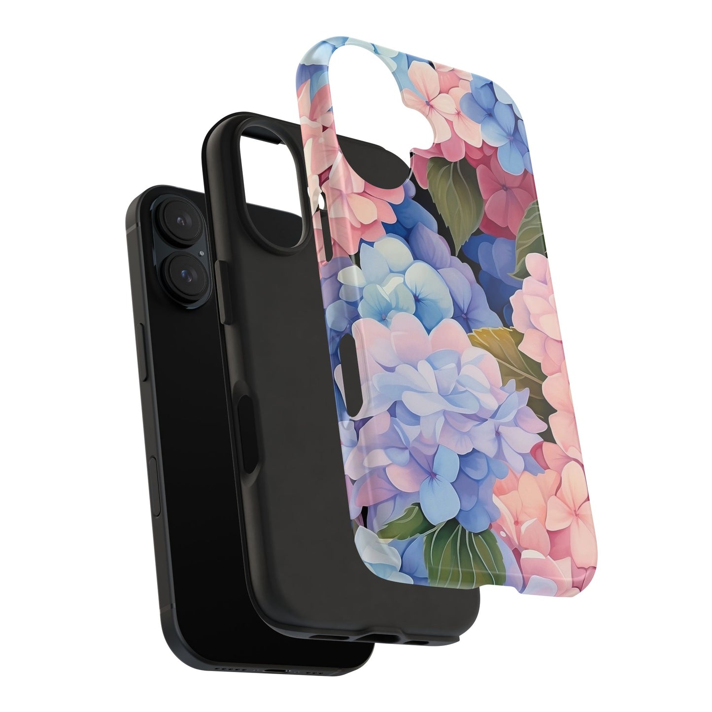 Hydrangea Floral iPhone 16 Case – Soft Pastel Botanical Design for iPhone 16, 16 Pro, 16 Pro Max & 16 Plus