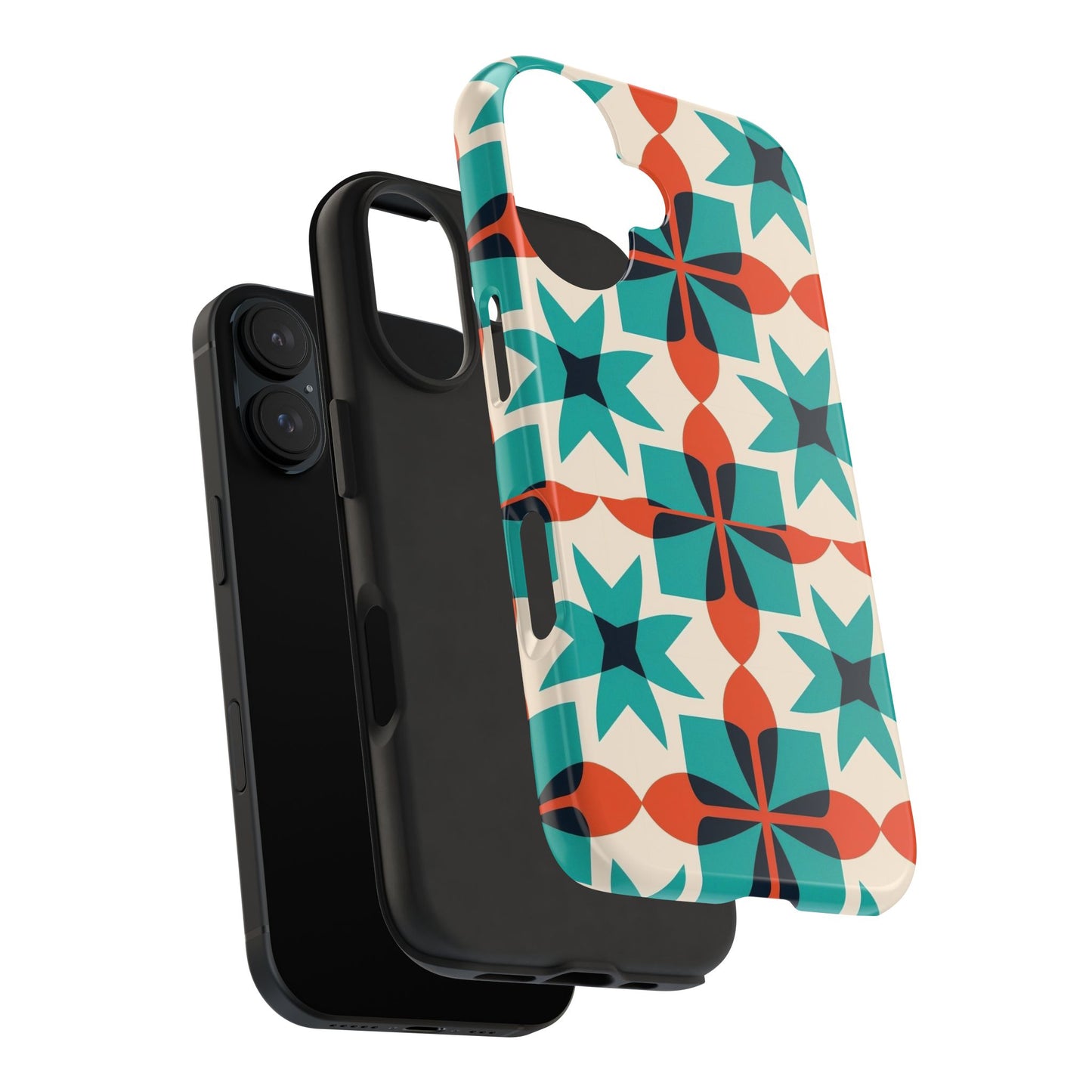 Retro Tile iPhone 16 Case – Bold Mid-Century Geometric Design for iPhone 16, 16 Pro, 16 Pro Max & 16 Plus