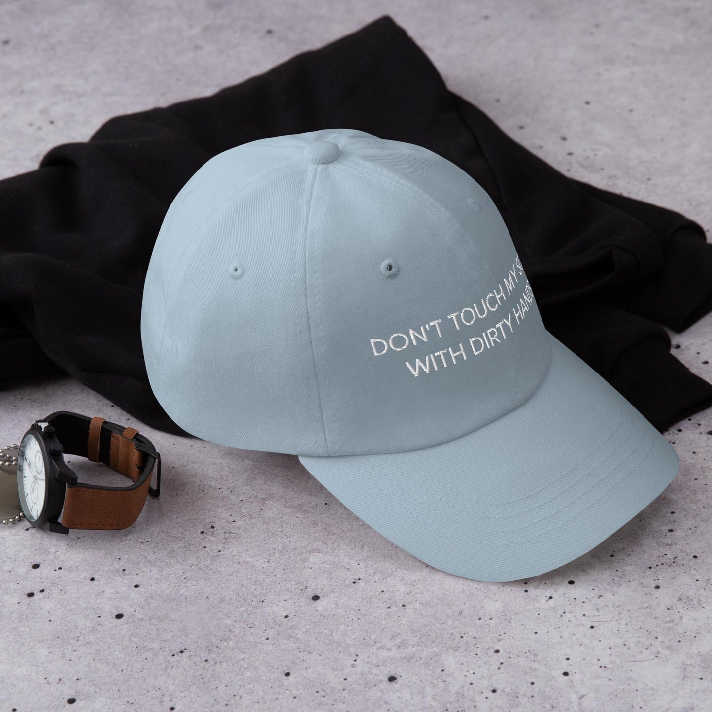 Embroidered Statement Dad Hat - Casual Minimalist Adjustable Cap