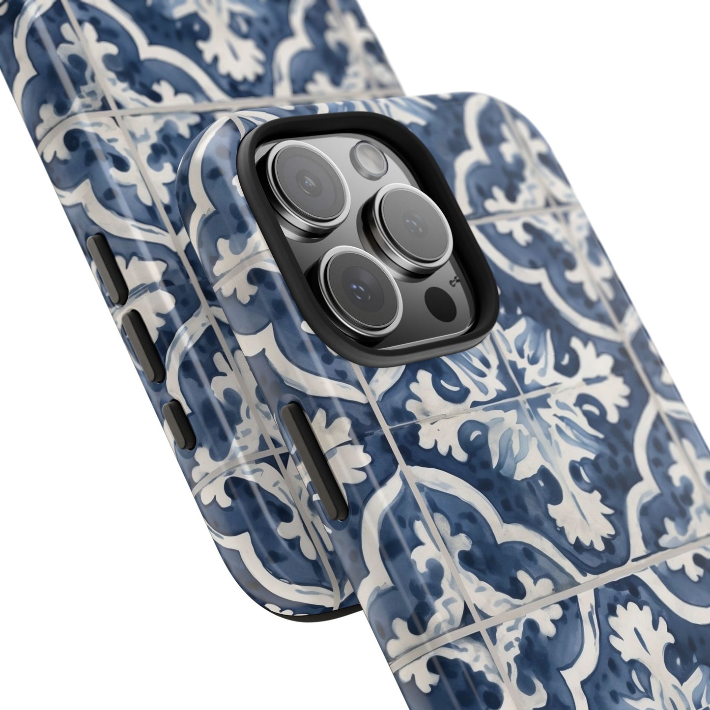 Blue Tile iPhone 16 Case – Elegant Moroccan Mediterranean Design for iPhone 16, 16 Pro, 16 Pro Max & 16 Plus