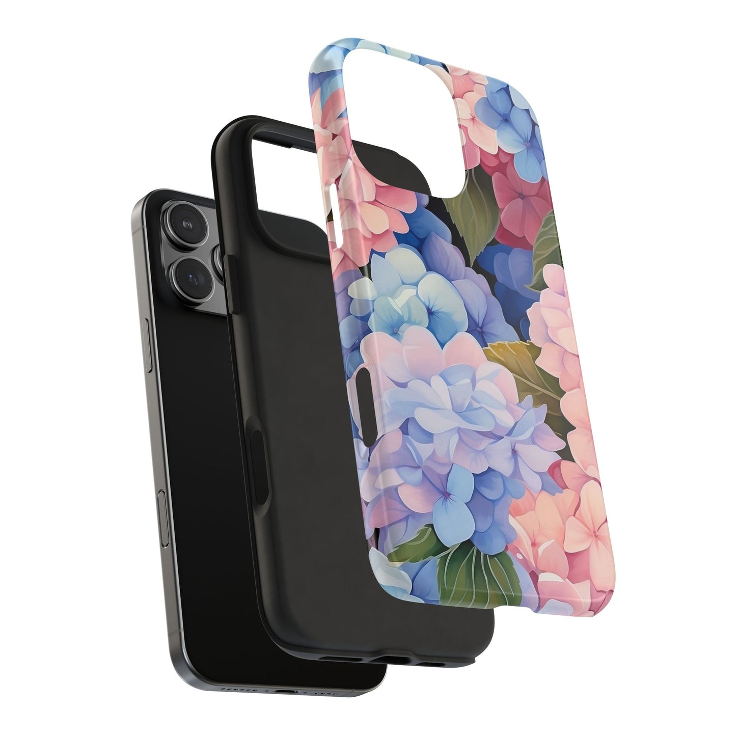 Hydrangea Floral iPhone 16 Case – Soft Pastel Botanical Design for iPhone 16, 16 Pro, 16 Pro Max & 16 Plus