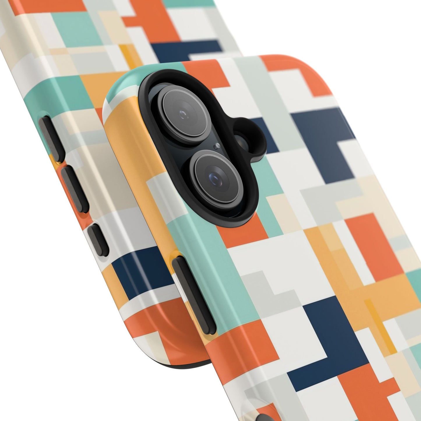 Abstract Geometric iPhone 16 Case – Modern Color Block Design for iPhone 16, 16 Pro, 16 Pro Max & 16 Plus