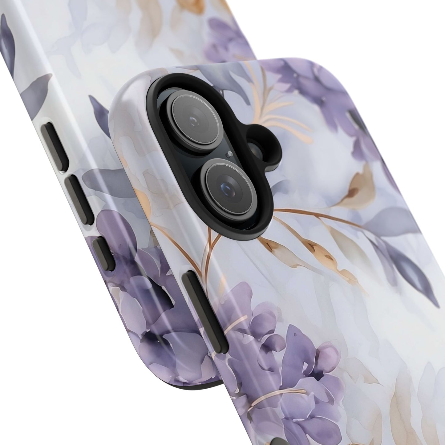 Purple Floral iPhone 16 Case – Elegant Watercolor Botanical Design for iPhone 16, 16 Pro, 16 Pro Max & 16 Plus