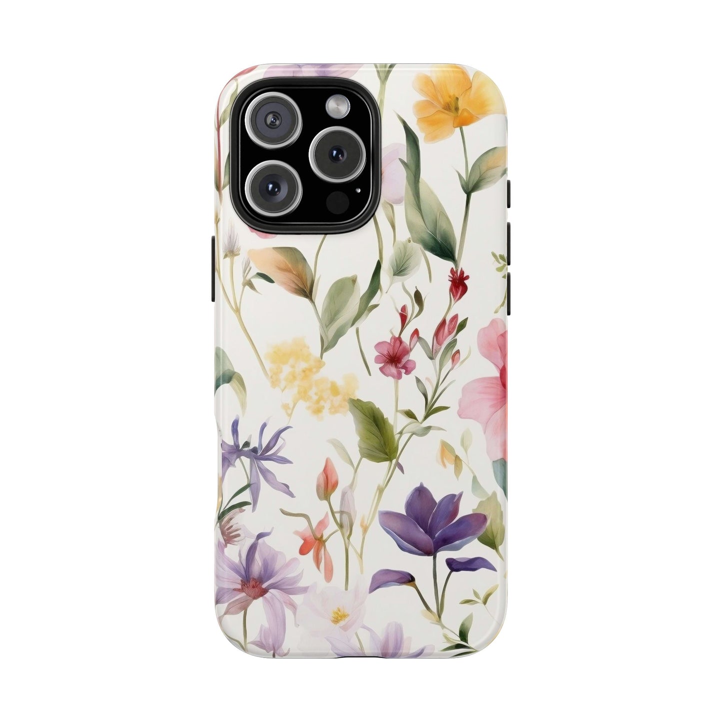 Wildflower iPhone 16 Case – Watercolor Floral Design for iPhone 16, 16 Pro, 16 Pro Max & 16 Plus