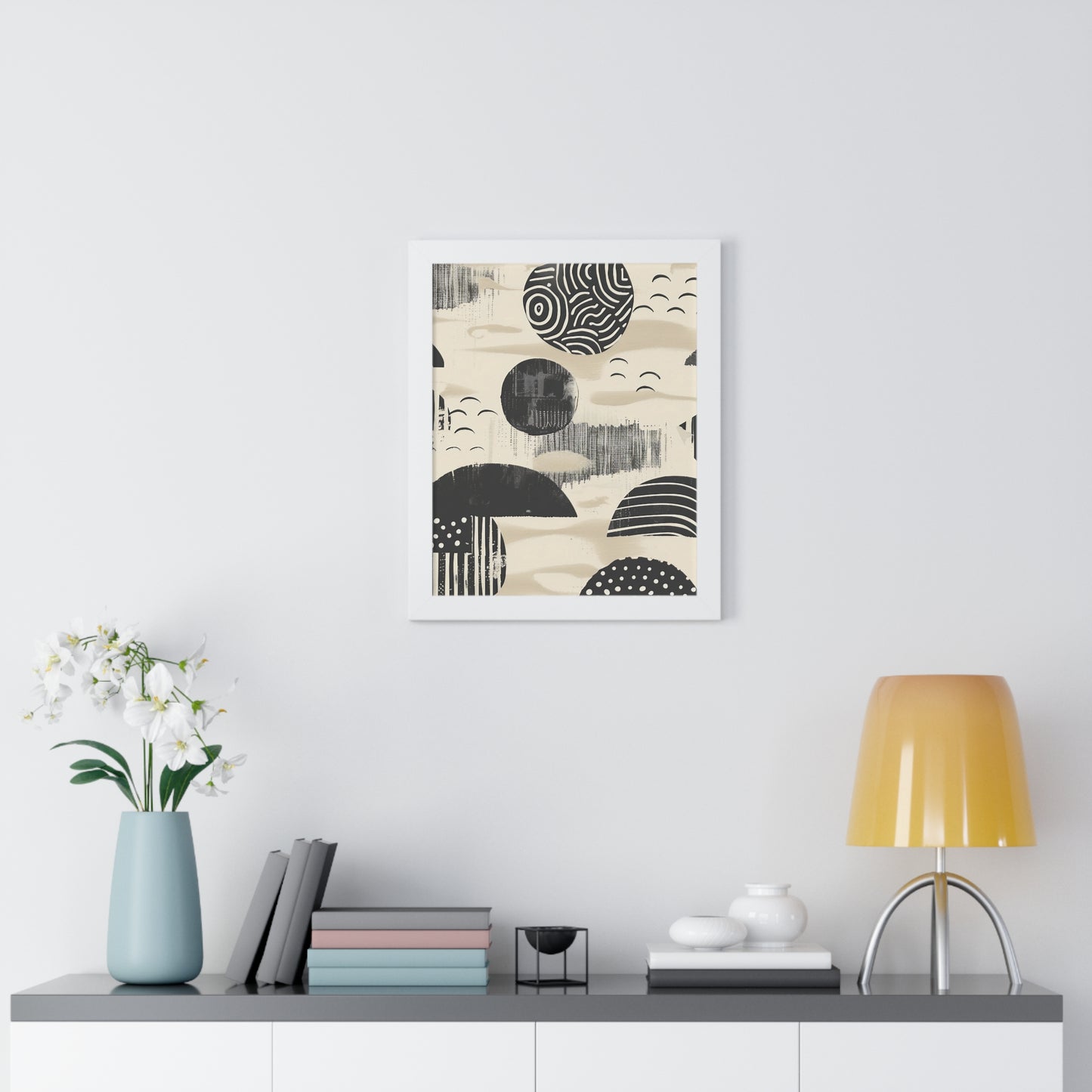 Abstract Geometric Framed Vertical Poster - Modern Wall Art for Home Decor