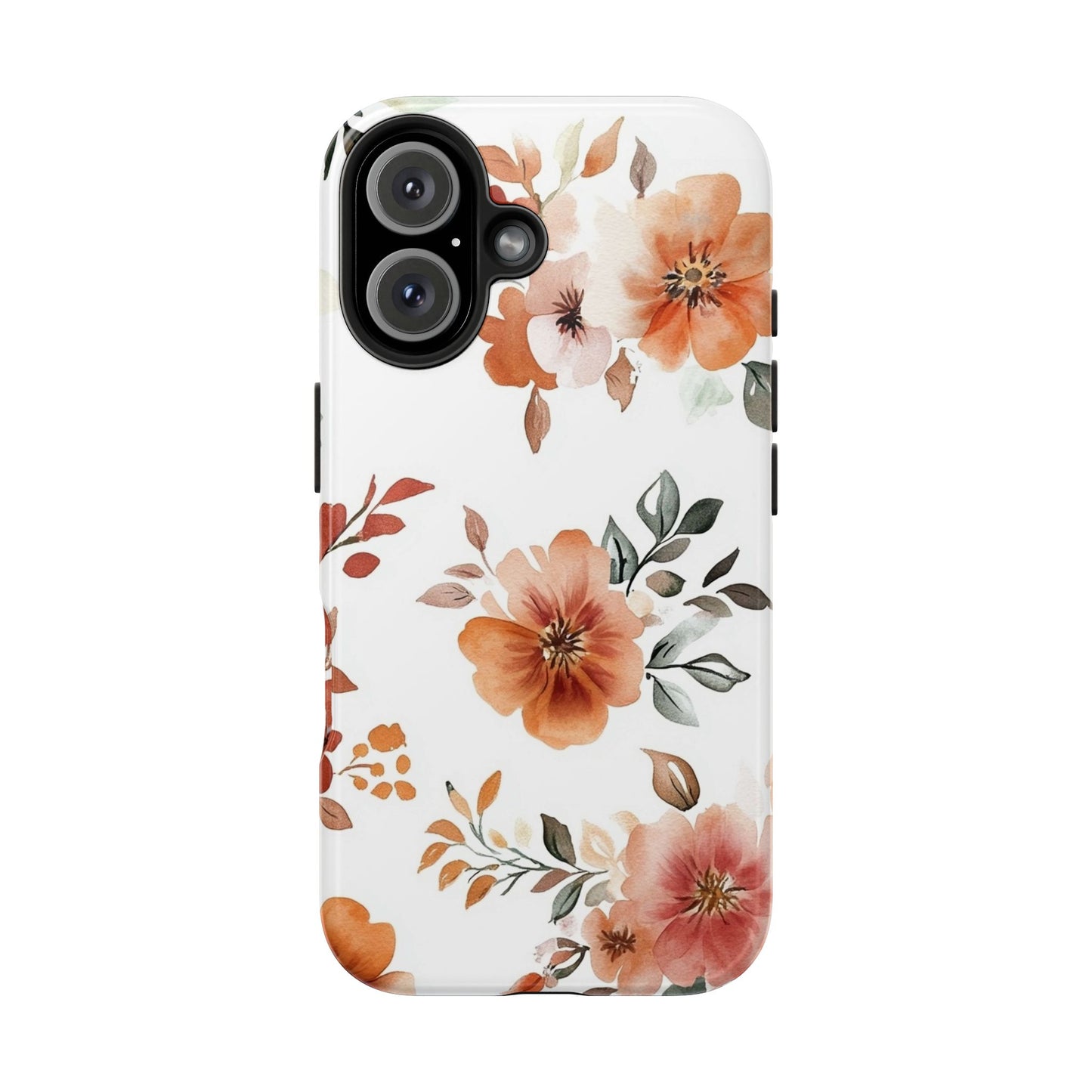 Watercolor Floral iPhone 16 Case – Warm Autumn Botanical Design for iPhone 16, 16 Pro, 16 Pro Max & 16 Plus