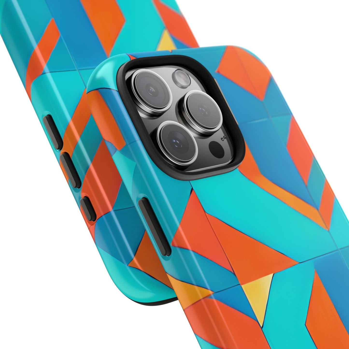 Modern Geometric iPhone 16 Case – Bold Abstract Tile Design for iPhone 16, 16 Pro, 16 Pro Max & 16 Plus