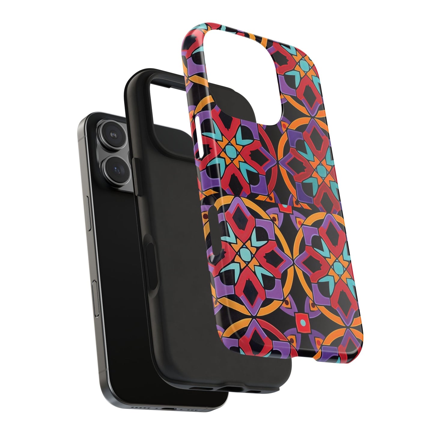 Colorful Tile iPhone 16 Case – Vibrant Boho Geometric Pattern for iPhone 16, 16 Pro, 16 Pro Max & 16 Plus