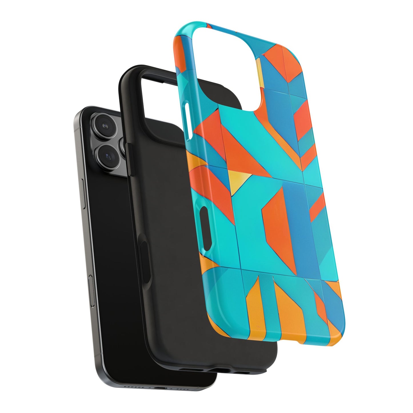 Modern Geometric iPhone 16 Case – Bold Abstract Tile Design for iPhone 16, 16 Pro, 16 Pro Max & 16 Plus