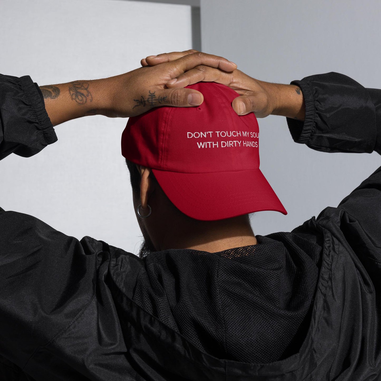 Embroidered Statement Dad Hat - Casual Minimalist Adjustable Cap