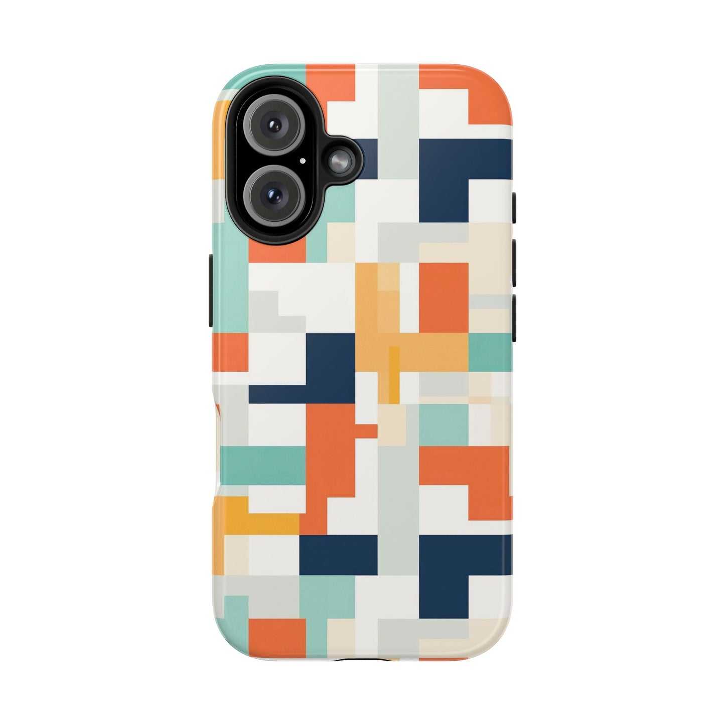 Abstract Geometric iPhone 16 Case – Modern Color Block Design for iPhone 16, 16 Pro, 16 Pro Max & 16 Plus