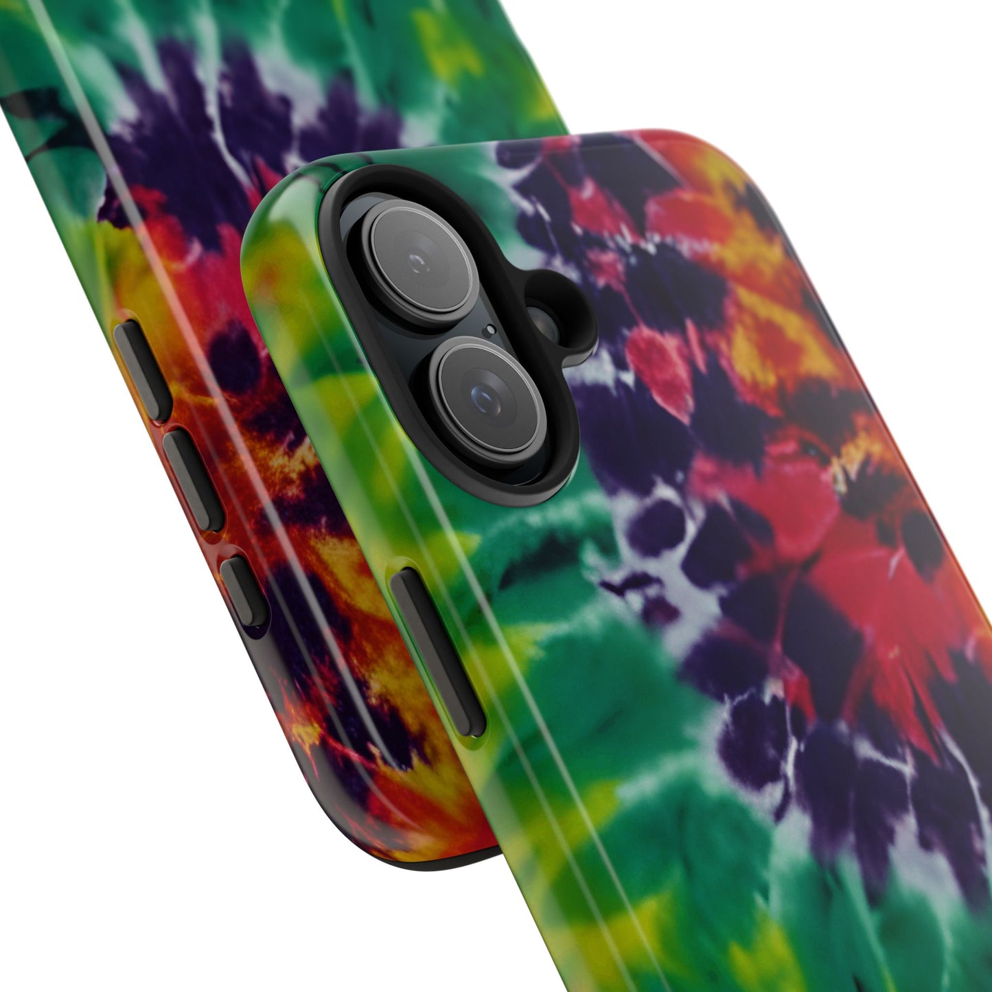 Vibrant Swirl iPhone 16 Case – Retro Boho Psychedelic Pattern