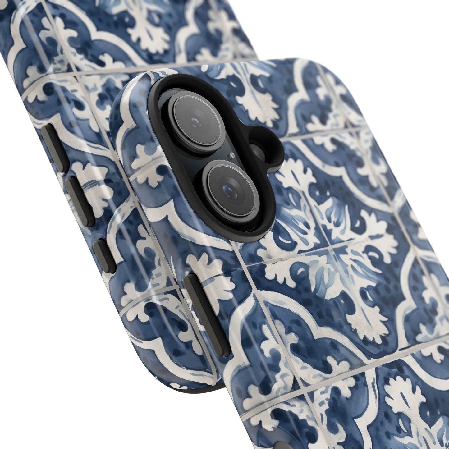 Blue Tile iPhone 16 Case – Elegant Moroccan Mediterranean Design for iPhone 16, 16 Pro, 16 Pro Max & 16 Plus