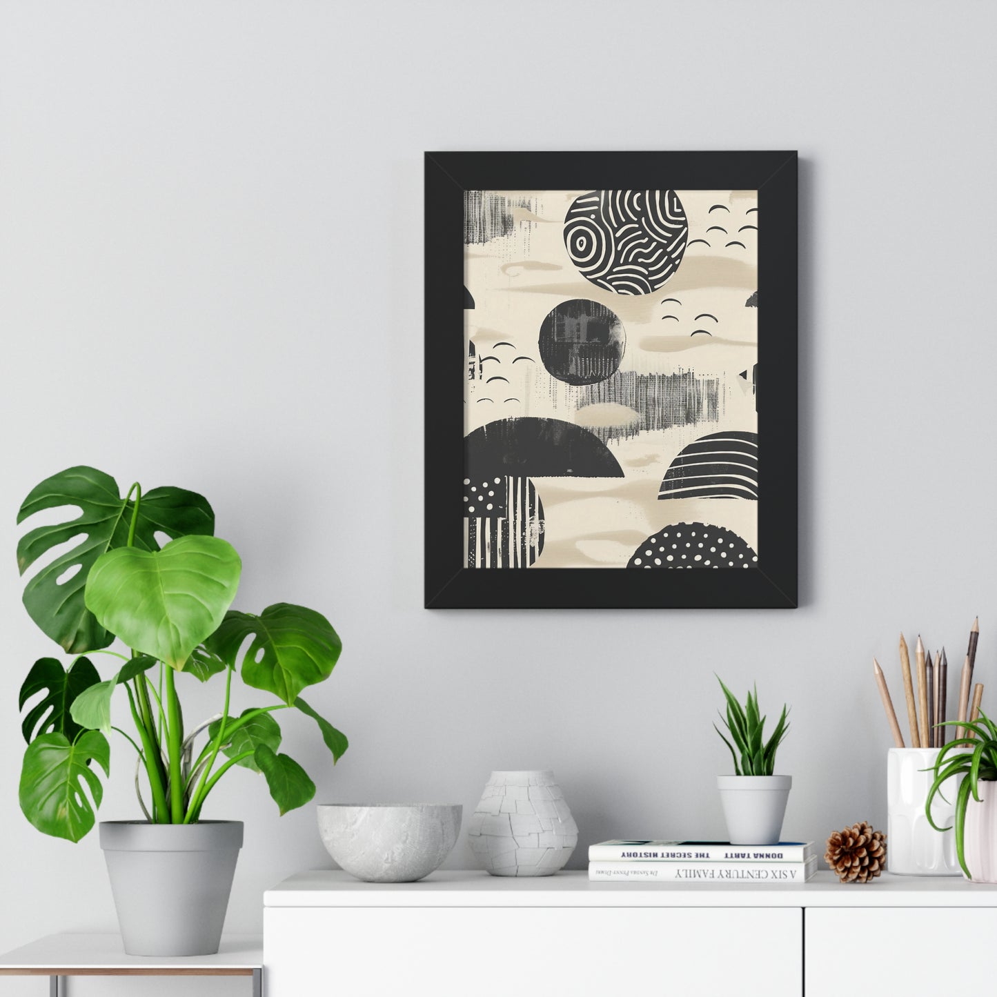 Abstract Geometric Framed Vertical Poster - Modern Wall Art for Home Decor