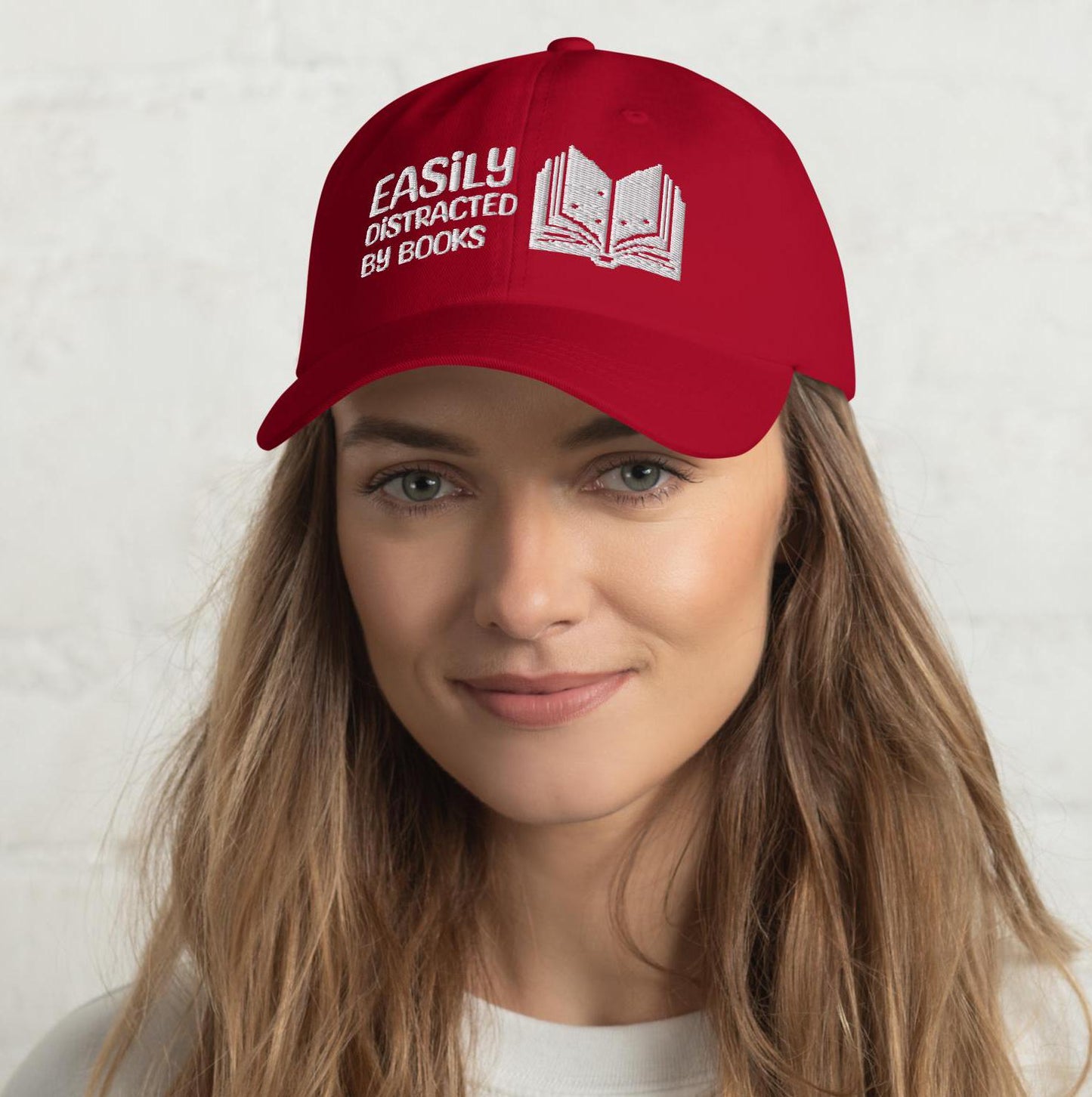 Embroidered Book Lover Hat - Adjustable Funny Reading Cap