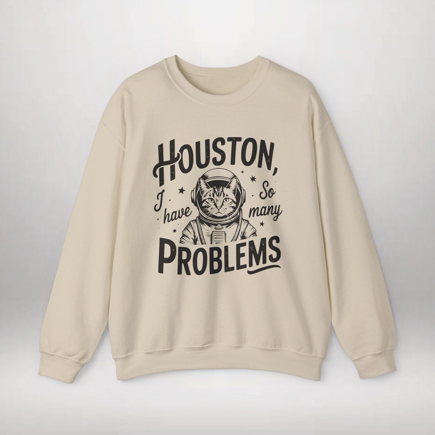 Cat Sweatshirt, Funny Cat Sweatshirt, Astronaut Cat Crewneck, Space Cat Sweater, Science Fiction Shirt, Cute Cat Graphic, Cozy Sweatshirt